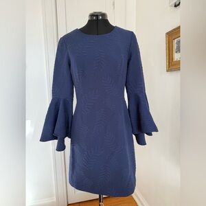 Lilly Pulitzer Kayla Stretch Dress True Navy Fern Pucker - 2 - EUC